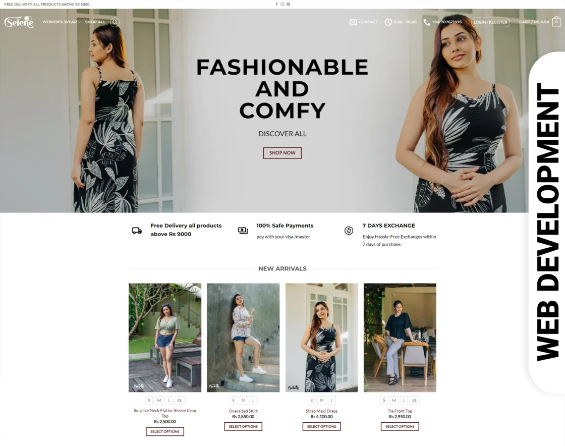 WEB DEVELOPMENT – SELENE CLOTHING